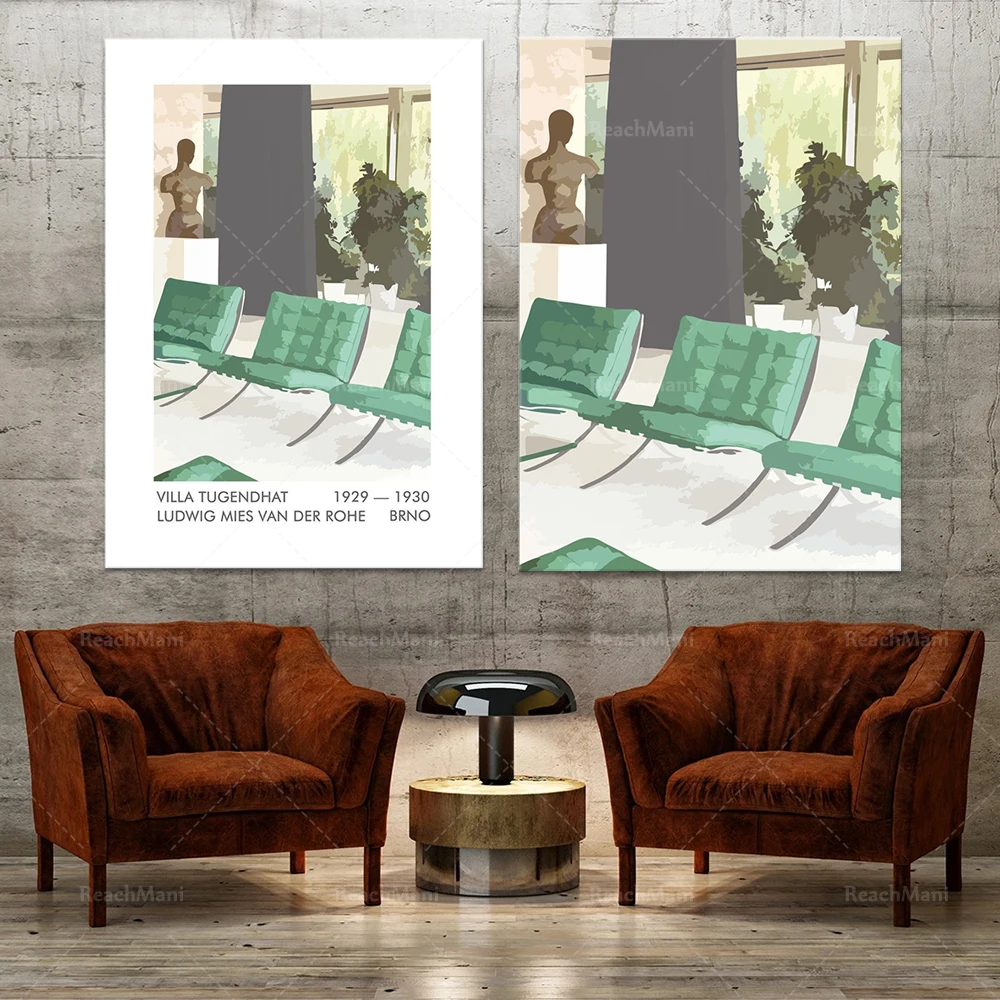 Architecture Vila Tugendhat, villa Tugendhat print - Bauhaus Ludwig Mies van der Rohe, bâtiment architectural minimaliste d’affi
Architecture Vila Tugendhat, villa Tugendhat print - Bauhaus Ludwig Mies van der Rohe, bâtiment architectural minimaliste d’affi