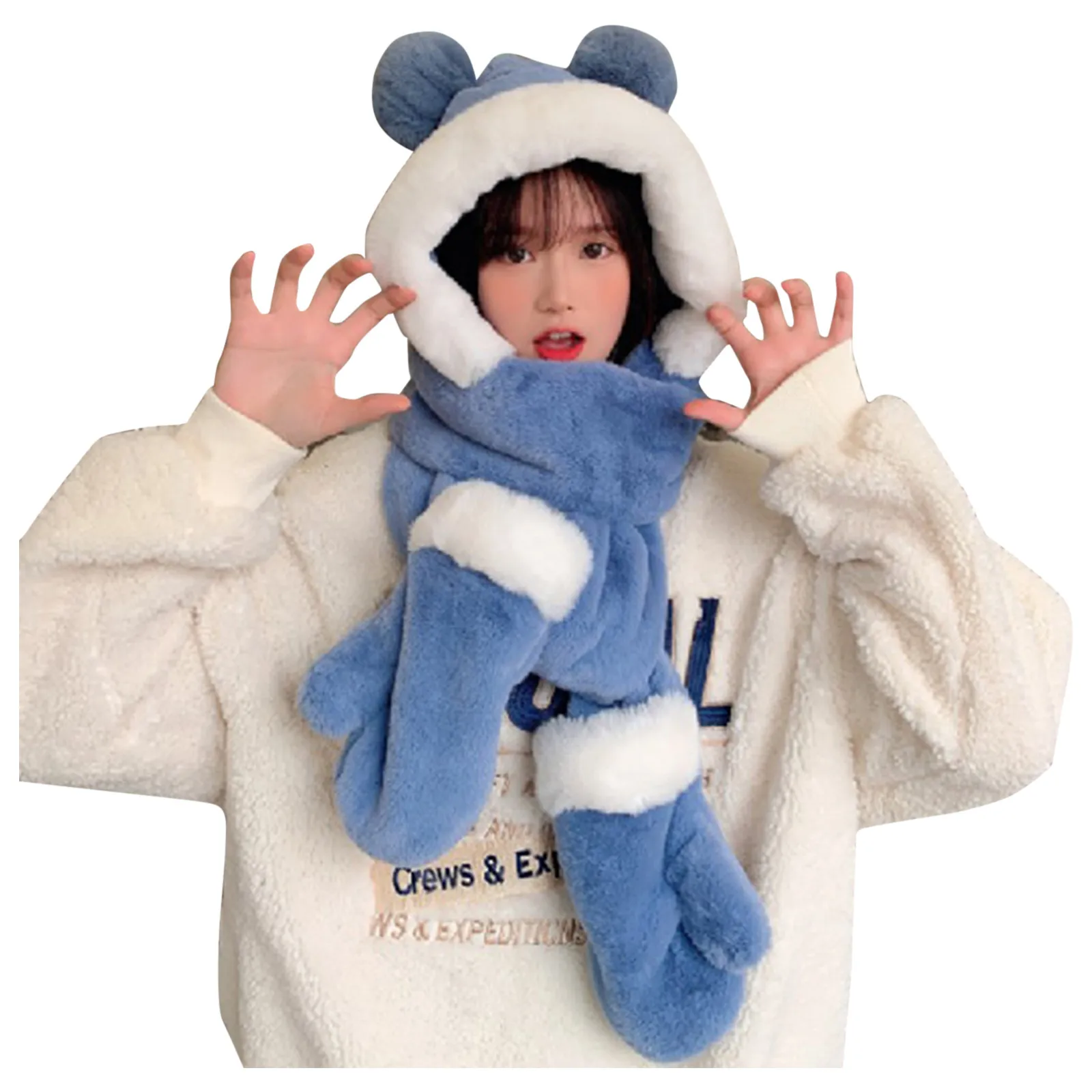 Кавайный шарф для женщин и девушек, плюшевый Зимний Теплый головной убор три в одном, шарф, шапка из овечьей шерсти, шарфы
Кавайный шарф для женщин и девушек, плюшевый Зимний Теплый головной убор три в одном, шарф, шапка из овечьей шерсти, шарфы