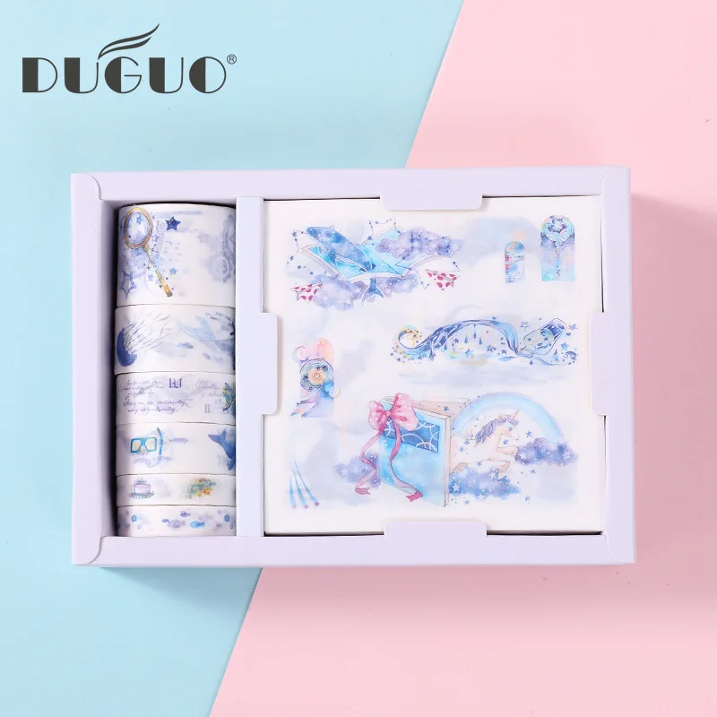 DUGUO cute stationery PDA tape 12 roll sticker set net red and paper tape hand account material set kawaii supplies
DUGUO cute stationery PDA tape 12 roll sticker set net red and paper tape hand account material set kawaii supplies