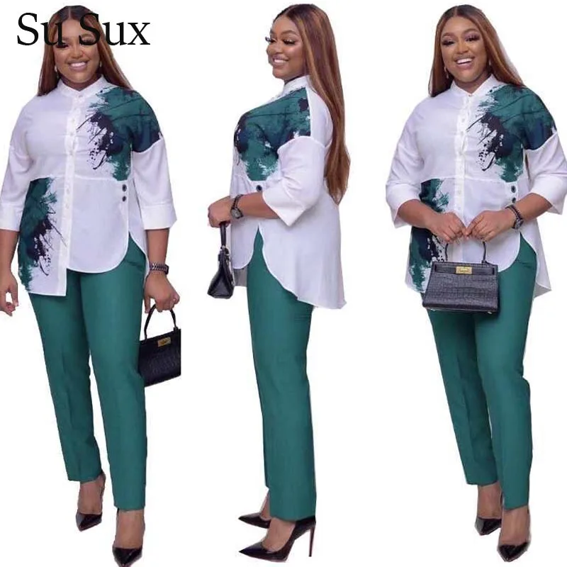 Office Lady Set 2 Piece Set Women Tracksuit Plus Size Suit Stand Collar Print Top&Pencil Pants Set Outfits High Quality African
Office Lady Set 2 Piece Set Women Tracksuit Plus Size Suit Stand Collar Print Top&Pencil Pants Set Outfits High Quality African