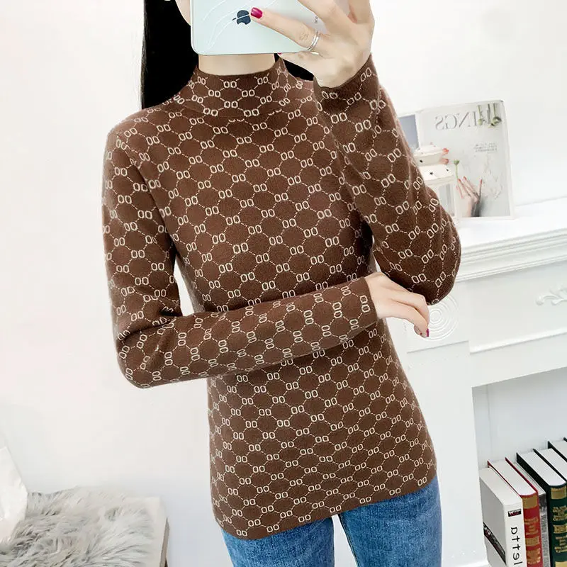 Half-turtleneck Jacquard Jumper, sweater, mid-thick fall and winter 2020, new wide-collared round-necked undershirt
Half-turtleneck Jacquard Jumper, sweater, mid-thick fall and winter 2020, new wide-collared round-necked undershirt