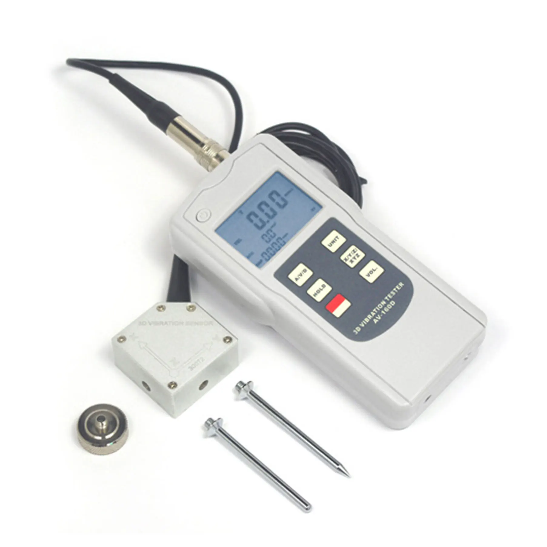 

AV-160D Portable 3D Vibration Tester Meter Analyzer 3-Axis Piezoelectric accelerometer Vibration Sensor
