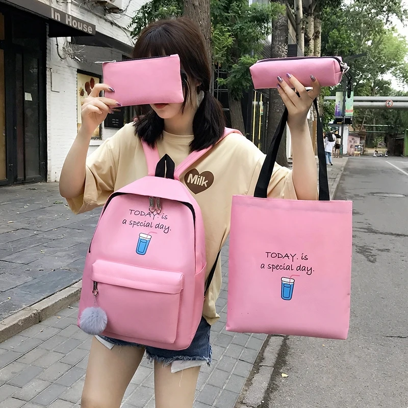 4 pcs sets canvas Schoolbags For Teenage Girls Female Children Shoulder Bags New Trend Female Backpack Fashion Women Backpack
4 pcs sets canvas Schoolbags For Teenage Girls Female Children Shoulder Bags New Trend Female Backpack Fashion Women Backpack