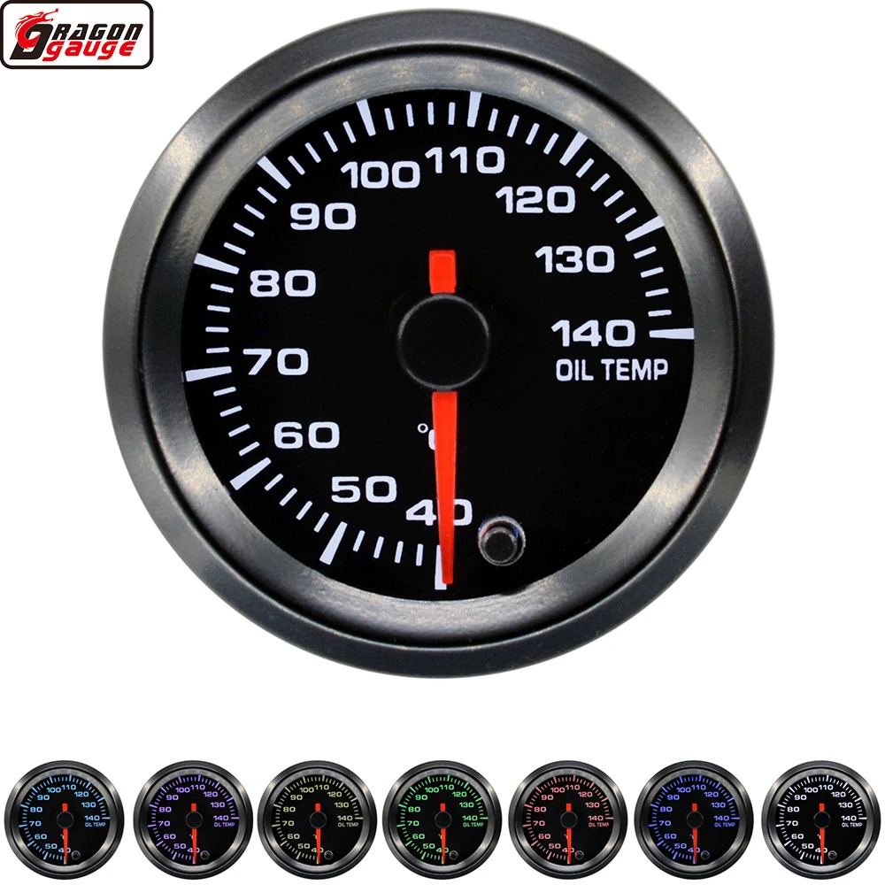 

Dragon 2" 52mm High Speed Stepper Motor 7 Colors LED Backlight Auto Car Oil Temp Gauge Temperature Celsius Meter Free Shipping