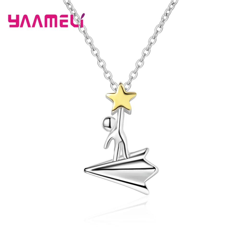 New Statement Star Airplane Shape 925 Sterling Silver Pendant Necklaces For Women New Trendy Korean Vlavicle Chain Jewelry
New Statement Star Airplane Shape 925 Sterling Silver Pendant Necklaces For Women New Trendy Korean Vlavicle Chain Jewelry