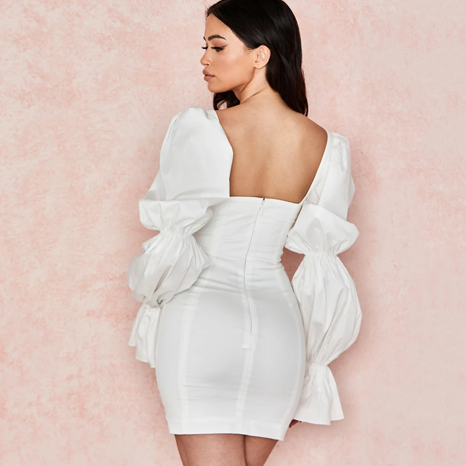2021 New Women's White Puff Sleeve Casual Party Club Female Mini Dress Sexy Backless Tight Bodycon Dress Vestidos
2021 New Women's White Puff Sleeve Casual Party Club Female Mini Dress Sexy Backless Tight Bodycon Dress Vestidos