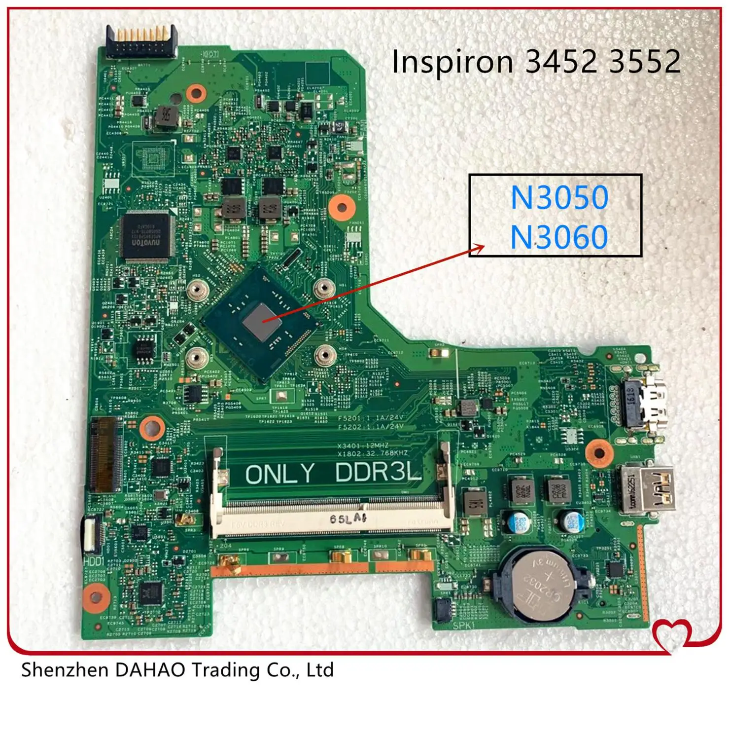 CN-0PW4MN 041D5Y 14279-1 896X3 материнская плата для ноутбука DELL Inspiron 14 3451 3452 15 3552 материнская плата портативного компьютера с N3050/N3060 Процессор 100% ОК
CN-0PW4MN 041D5Y 14279-1 896X3 материнская плата для ноутбука DELL Inspiron 14 3451 3452 15 3552 материнская плата портативного компьютера с N3050/N3060 Процессор 100% ОК