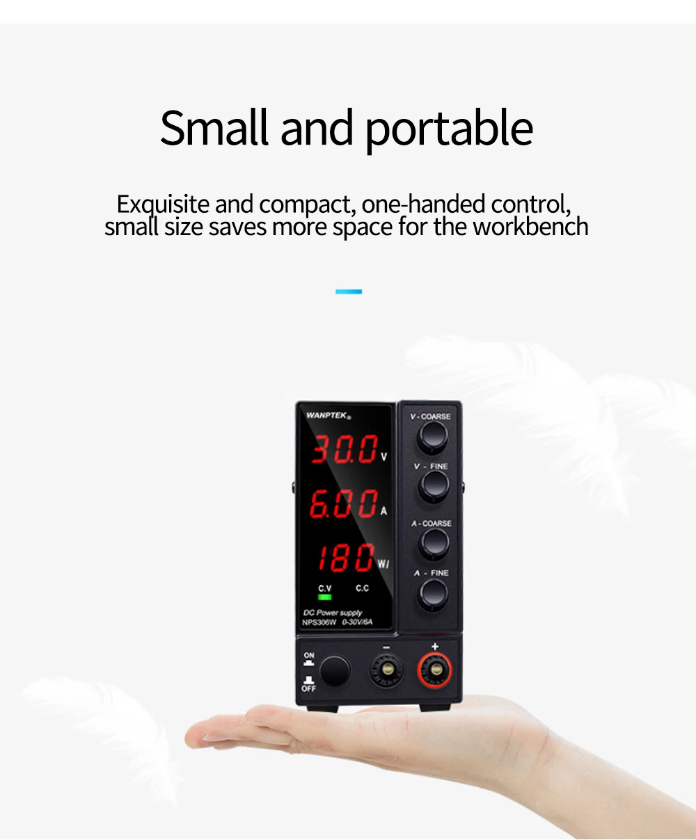 NPS306W laboratory switching power supply 30V 6A variable DC stabilized power supply 0.1V 0.01A 180W electroplating power supply
NPS306W laboratory switching power supply 30V 6A variable DC stabilized power supply 0.1V 0.01A 180W electroplating power supply