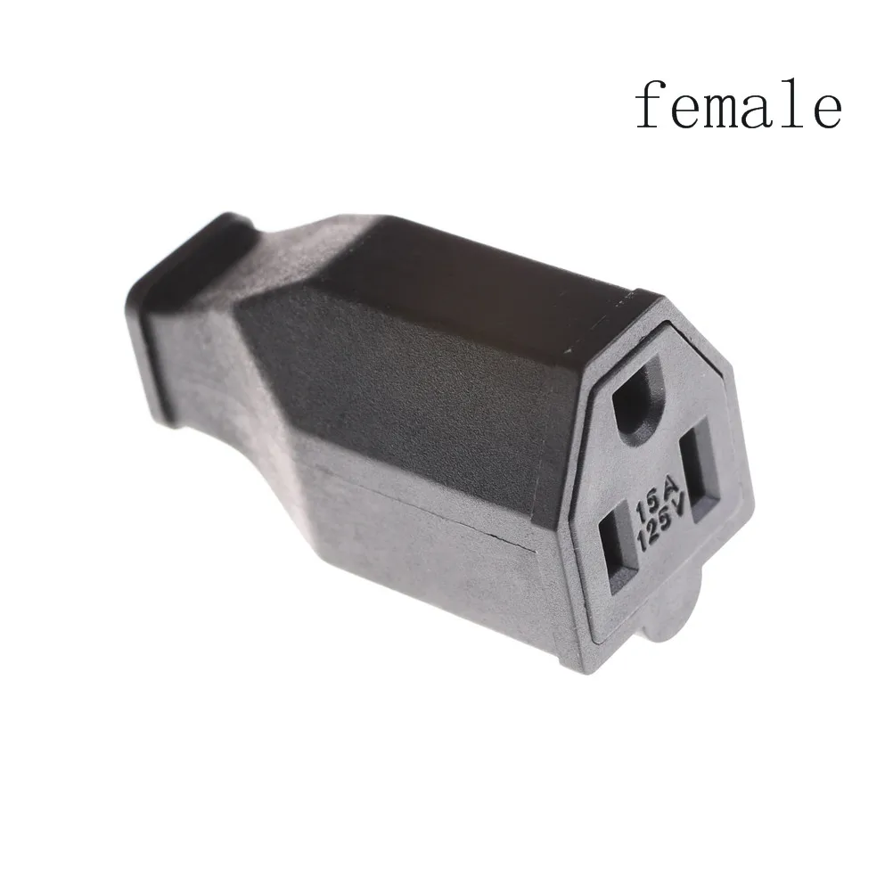 

AC 125V 15A High Performance 3 Pin Male Female Power Cord Connector US Plug Converter Whosesale