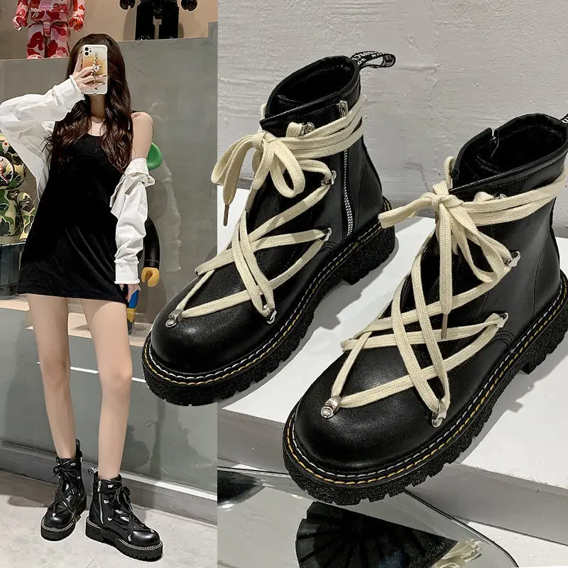 Dark Super Cool Lace-up Dr. Martens Boots Female 2022 New British Style Mid-Calf Motorcycle Boots Muffin Platform Fashion Boots
Dark Super Cool Lace-up Dr. Martens Boots Female 2022 New British Style Mid-Calf Motorcycle Boots Muffin Platform Fashion Boots