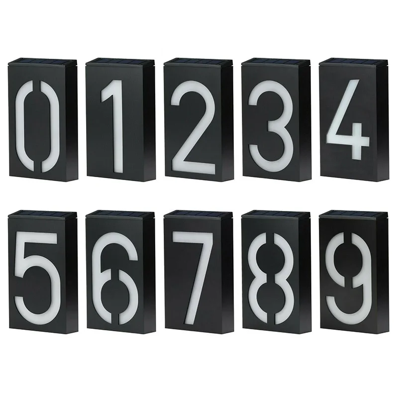 Hot Sale House Number Doorplate Digital Solar Light LED Address Signs Door Number Digits Wall Mount Number For Home Dropshipping
Hot Sale House Number Doorplate Digital Solar Light LED Address Signs Door Number Digits Wall Mount Number For Home Dropshipping
