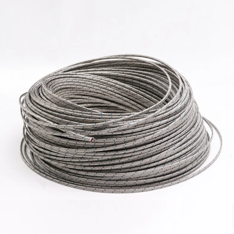 KXJX Type Thermocouple Wire Stainless Steel Shielded 2Cores Glass Fiber Braided Sensor Temperature Measuring Compensation Cable
KXJX Type Thermocouple Wire Stainless Steel Shielded 2Cores Glass Fiber Braided Sensor Temperature Measuring Compensation Cable
