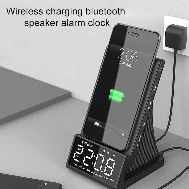 Wireless Charger Alarm Clock Bluetooth Speaker LED Smart Digital Clock Table Electronic Desktop Clocks Fm Radio USB Fast Charger
Wireless Charger Alarm Clock Bluetooth Speaker LED Smart Digital Clock Table Electronic Desktop Clocks Fm Radio USB Fast Charger