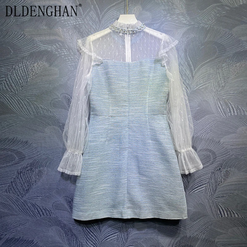 DLDENGHAN Beading Striped Print Spring Dress For Women Stand Collar Lace Flare Sleeve High Street Dresses Female Fashion New
DLDENGHAN Beading Striped Print Spring Dress For Women Stand Collar Lace Flare Sleeve High Street Dresses Female Fashion New