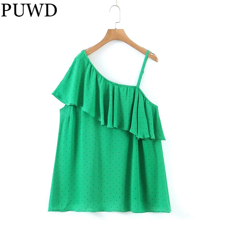 PUWD Oversize Women Oblique Shoulder Blouse 2022 Spring Fashion Ladies High Street Vintage Shirt Female Green Loose Shirt
PUWD Oversize Women Oblique Shoulder Blouse 2022 Spring Fashion Ladies High Street Vintage Shirt Female Green Loose Shirt