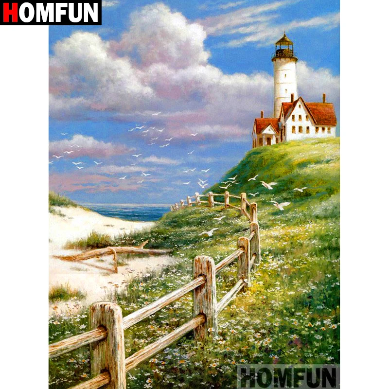 Алмазная живопись HOMFUN, вышивка крестиком 5D, «Башня, дом, пейзаж», домашний декор, для творчества, A27252 
Алмазная живопись HOMFUN, вышивка крестиком 5D, «Башня, дом, пейзаж», домашний декор, для творчества, A27252
