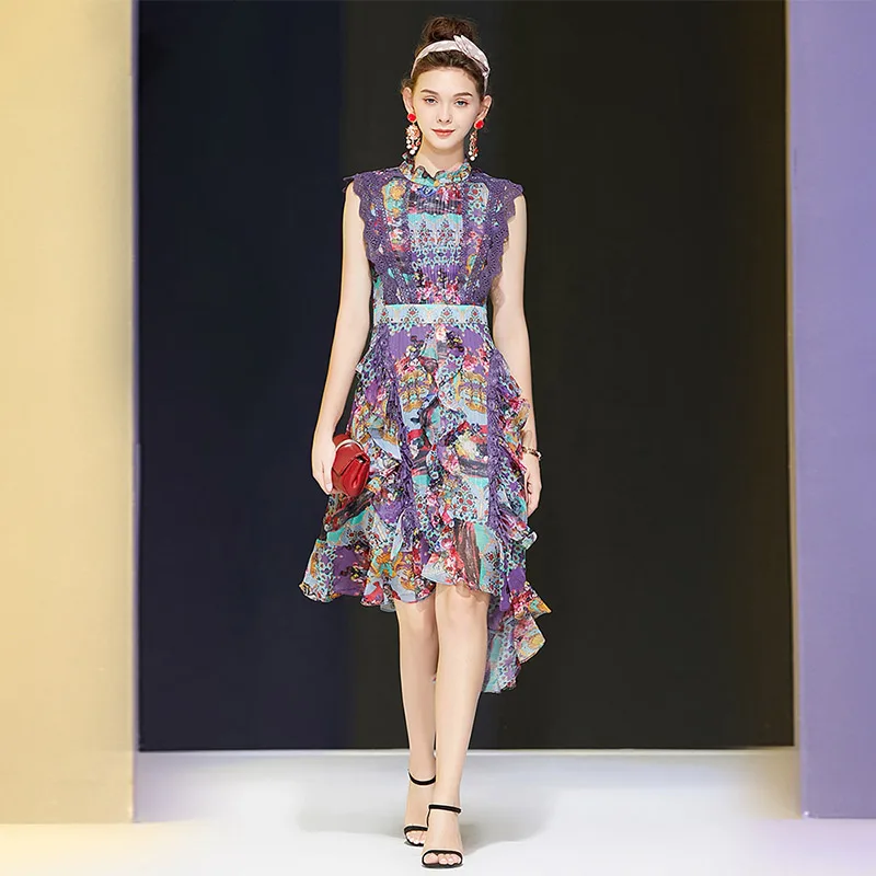 2021 new summer dress fashion stitching water-soluble flower lotus leaf sleeve lace print irregular chiffon dress woman
2021 new summer dress fashion stitching water-soluble flower lotus leaf sleeve lace print irregular chiffon dress woman
