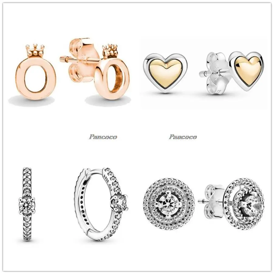 Authentic 925 Sterling Silver Earring Two Tone Domed Golden Heart Stud Earrings For Women Wedding Gift Fashion Jewelry
Authentic 925 Sterling Silver Earring Two Tone Domed Golden Heart Stud Earrings For Women Wedding Gift Fashion Jewelry
