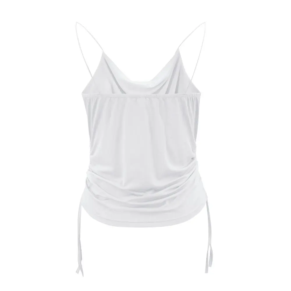 2021 European And American Summer Sexy Solid Color Thin Drawstring Ruffled Sling Top
2021 European And American Summer Sexy Solid Color Thin Drawstring Ruffled Sling Top