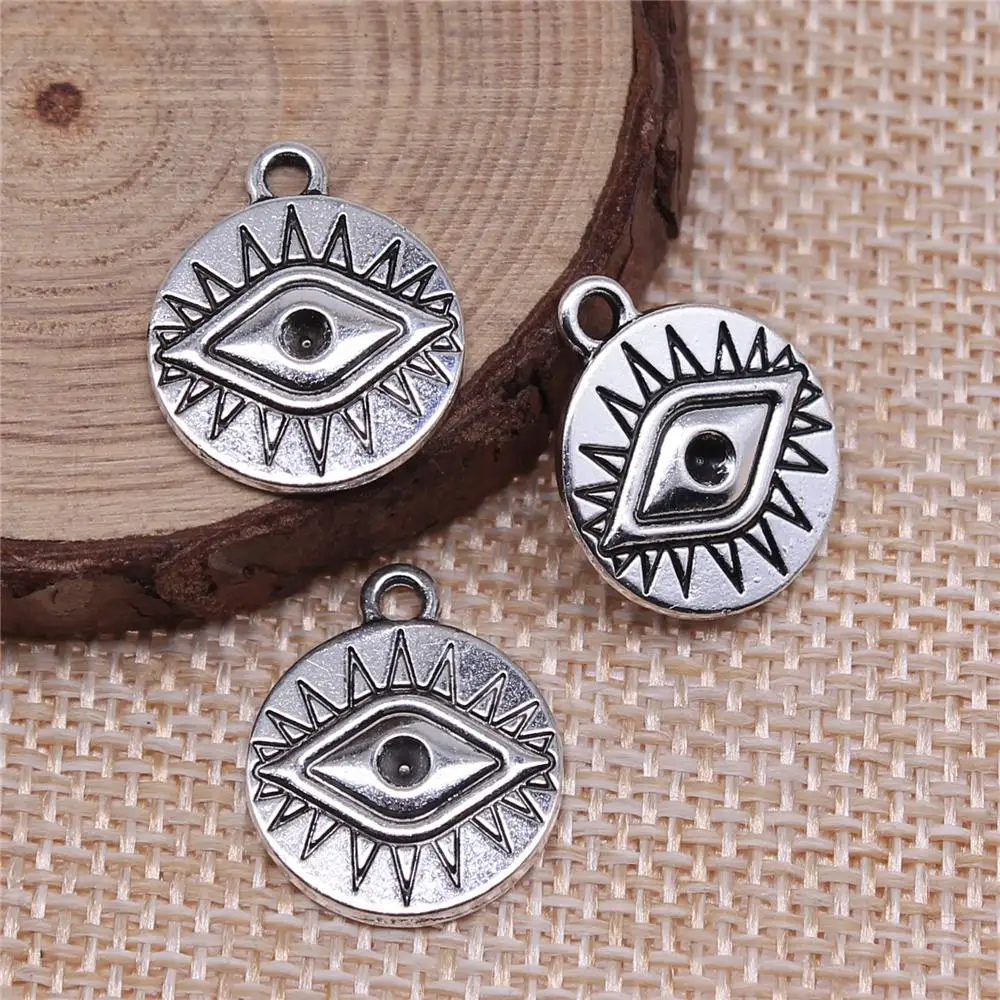 Handmade Pendants For Jewelry Accessories 40pcs Eye Charms 15x14mm Antique Silver Plated
Handmade Pendants For Jewelry Accessories 40pcs Eye Charms 15x14mm Antique Silver Plated