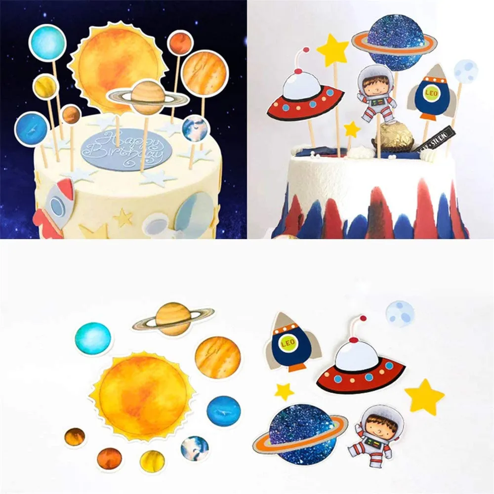 Space Planet Series Astronaut UFO Rocket Moon Cake Topper Dessert Decoration Happy Birthday Party Children's Day Lovely Gifts
Space Planet Series Astronaut UFO Rocket Moon Cake Topper Dessert Decoration Happy Birthday Party Children's Day Lovely Gifts