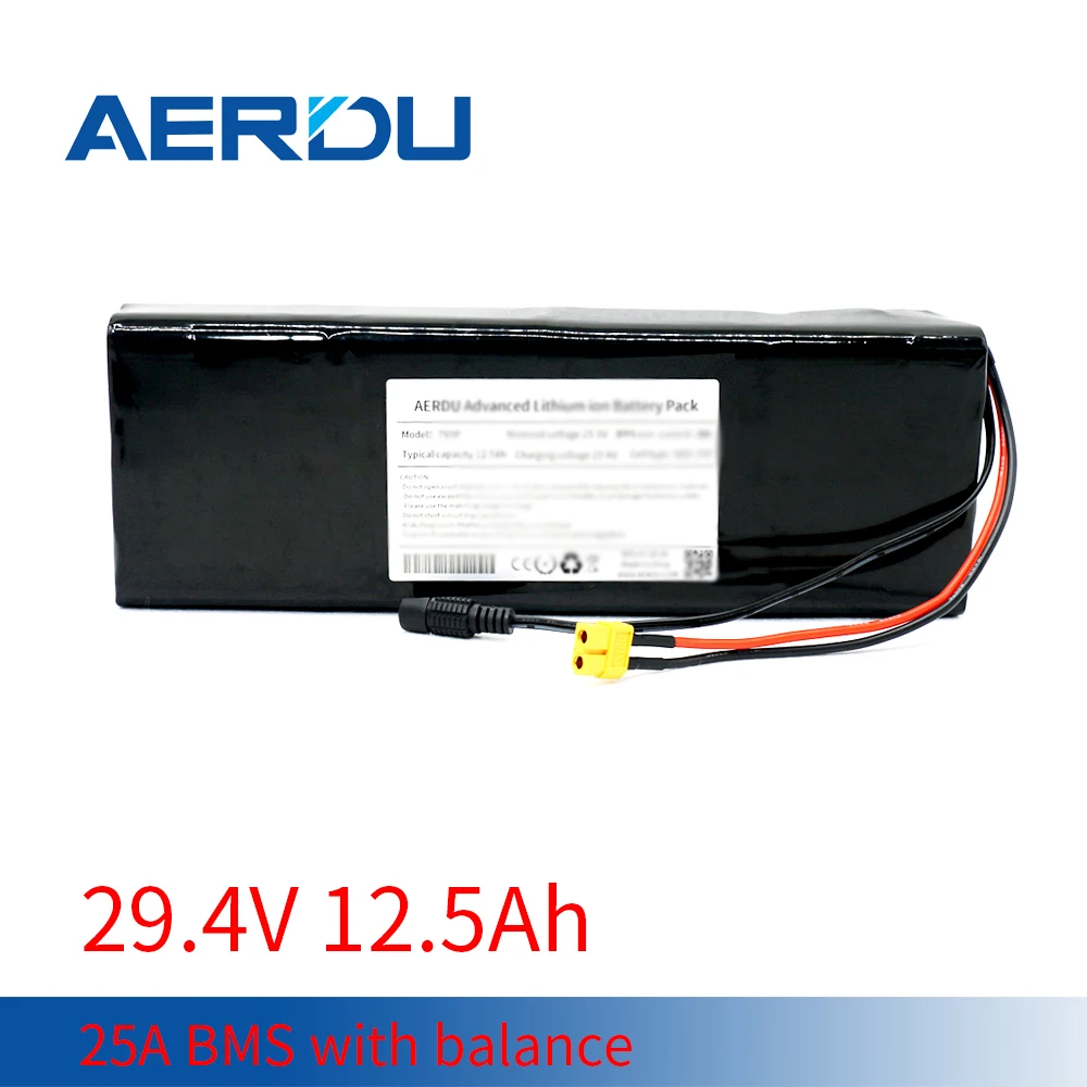 AERDU 25.9V 7S5P 12.5Ah 18650 Li-ion Battery Pack 29V for 490W Motor Electric Scooter Vehicle Ebike Bicycle 25A BMS with Balance
AERDU 25.9V 7S5P 12.5Ah 18650 Li-ion Battery Pack 29V for 490W Motor Electric Scooter Vehicle Ebike Bicycle 25A BMS with Balance
