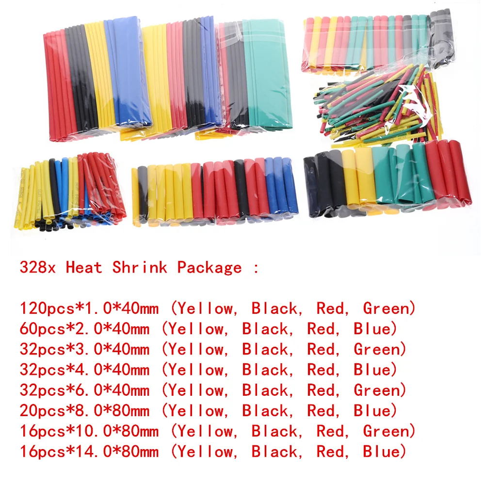 127/140/280/328 шт., термоусадочные полиолефиновые трубки, 8 размеров
127/140/280/328 шт., термоусадочные полиолефиновые трубки, 8 размеров