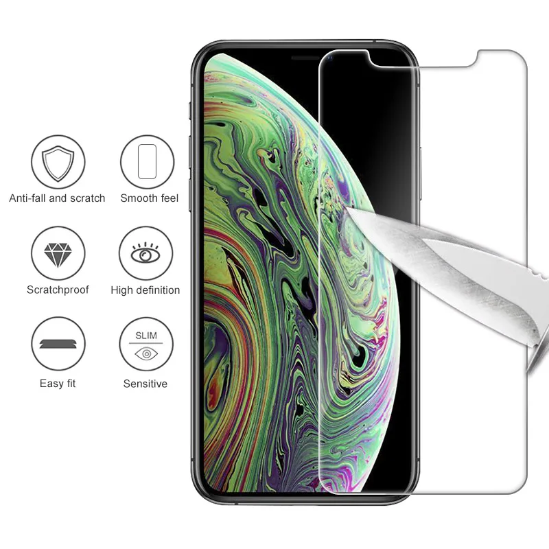 Закаленное стекло для iPhone 12 Mini 11 Pro Max X XS MAX XR 6 6s 7 8 Plus 5s SE 2 2020 10 шт. 5 защитная пленка