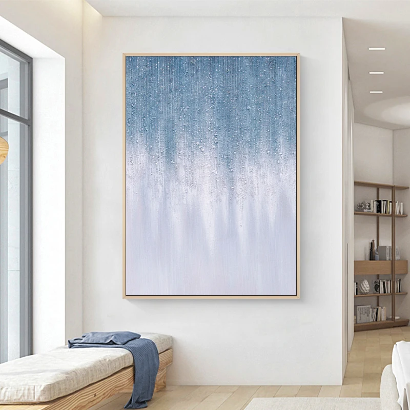 Hand-painted Abstract Oil Painting on Canvas Abstract Blue and White Living Room Decor Floral Bedroom Wall Hanging Art No Framed
Hand-painted Abstract Oil Painting on Canvas Abstract Blue and White Living Room Decor Floral Bedroom Wall Hanging Art No Framed