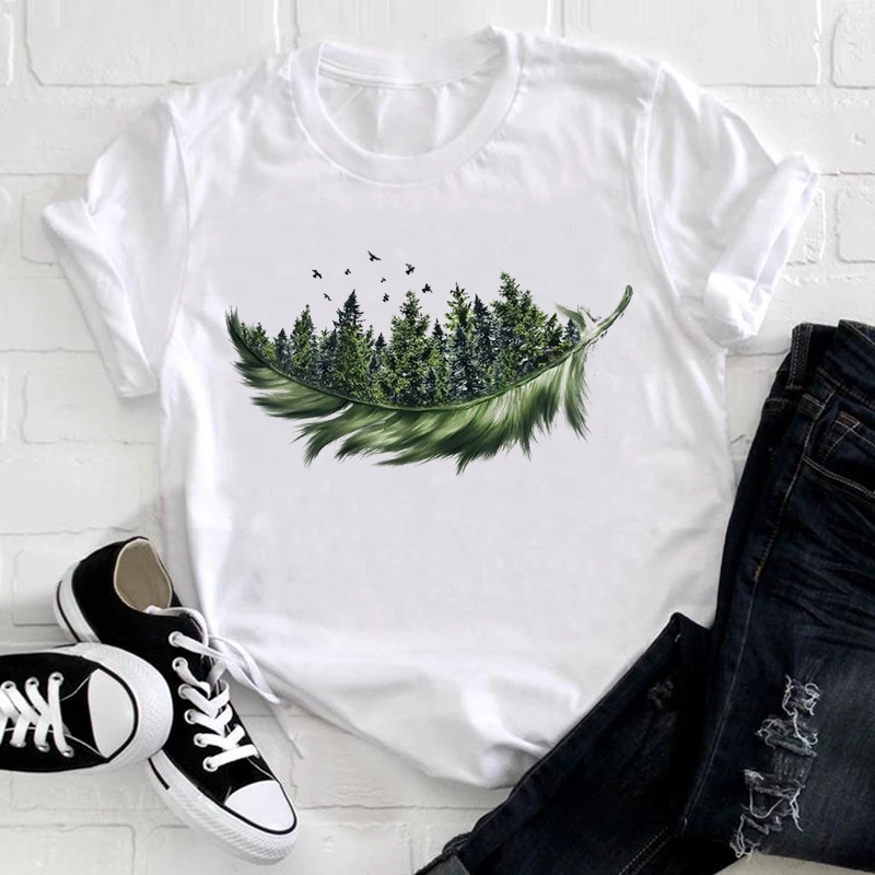 Women Forest Feather Bird Short Sleeve Printing Spring Fashion Lady Clothes Print Tshirt Female Tee Top Ladies Graphic T-shirt
Women Forest Feather Bird Short Sleeve Printing Spring Fashion Lady Clothes Print Tshirt Female Tee Top Ladies Graphic T-shirt