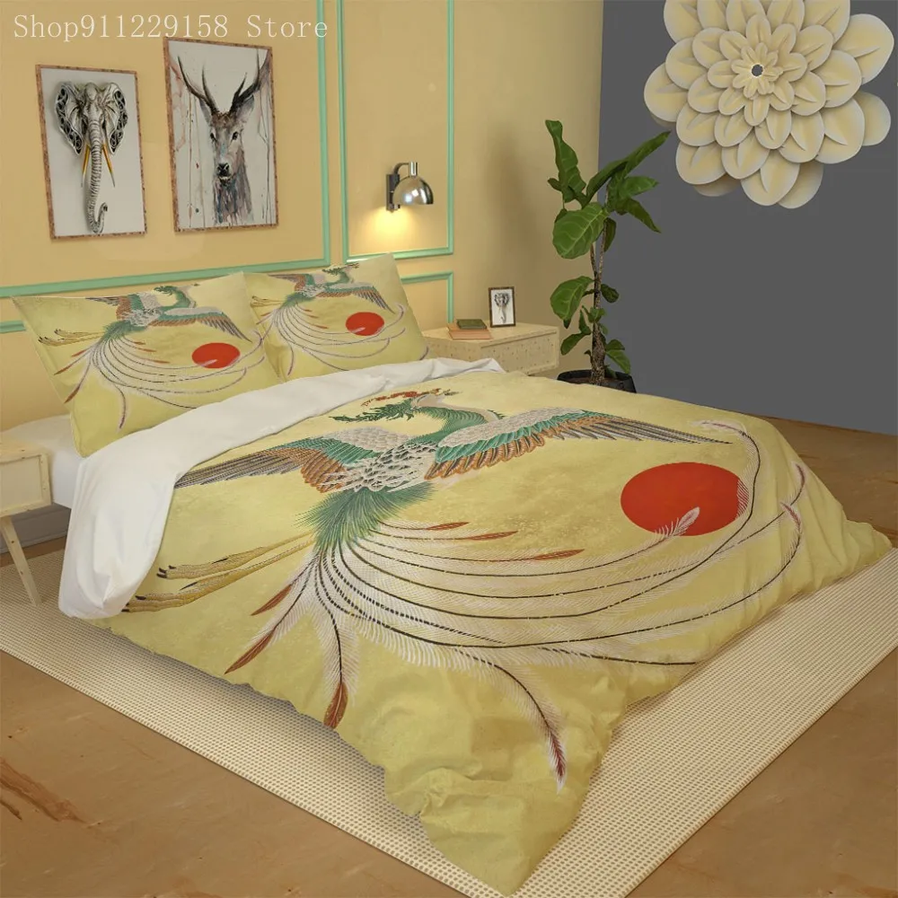 3D Printed Microfiber Duvet Cover 3Pcs Yellow Quilt Cover With Bird Pattern Bed Cover Valentine's Day Couple Bedding
3D Printed Microfiber Duvet Cover 3Pcs Yellow Quilt Cover With Bird Pattern Bed Cover Valentine's Day Couple Bedding