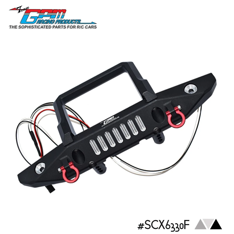 Алюминиевый передний бампер GPM с крючком для AXIAL 1/6 SCX6 JEEP JLU WRANGLER 4WD-AX 105000 Т1