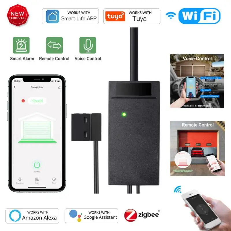 Беспроводной пульт управления для гаражных дверей Tuya Smart Life, устройство для открывания дверей, дистанционное управление Wi-Fi, голосовое упра...
Беспроводной пульт управления для гаражных дверей Tuya Smart Life, устройство для открывания дверей, дистанционное управление Wi-Fi, голосовое упра...