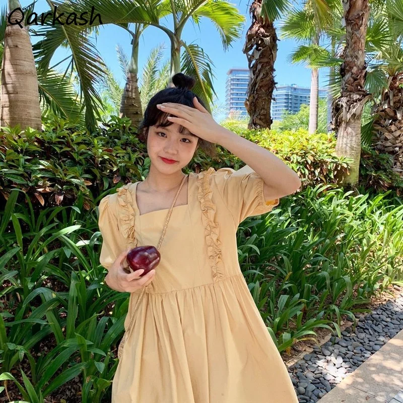 Women Dress Summer Solid Sweet Cute Square Collar College Preppy Style Loose Elegant Ins Trendy Vestido All-match Chic Leisure
Women Dress Summer Solid Sweet Cute Square Collar College Preppy Style Loose Elegant Ins Trendy Vestido All-match Chic Leisure