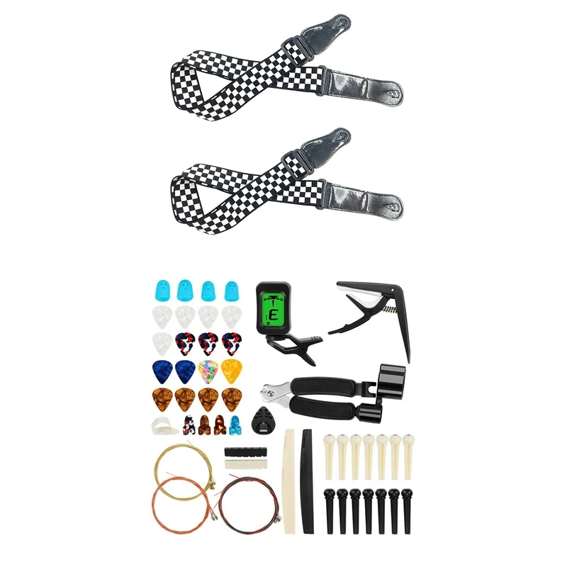 65 PCS Guitar Accessories Kit With Guitar Strings & 1Set Guitar Strap (80 X 137Cm) For Guitar, Mandolin, Banjo
65 PCS Guitar Accessories Kit With Guitar Strings & 1Set Guitar Strap (80 X 137Cm) For Guitar, Mandolin, Banjo