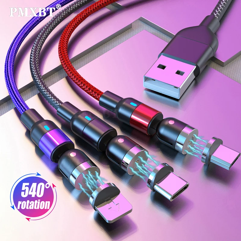 Магнитный USB-кабель типа C магнитный кабель для быстрой зарядки с вращением на 360