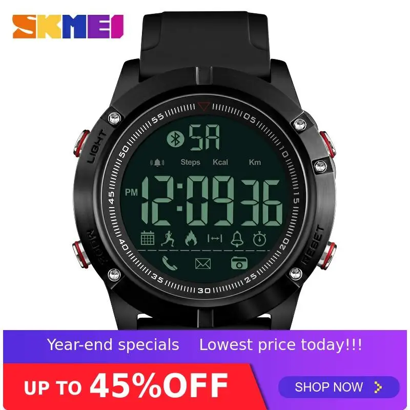 Мужские наручные часы SKMEI 1425, совместимые с Bluetooth, умные цифровые спортивные часы с напоминанием о вызове калорий
Мужские наручные часы SKMEI 1425, совместимые с Bluetooth, умные цифровые спортивные часы с напоминанием о вызове калорий