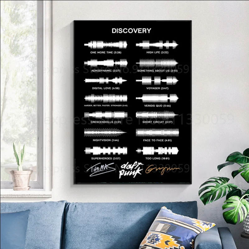 Альбом Discovery 2001 Картина на холсте плакат настенное искусство DAFT панк французский
