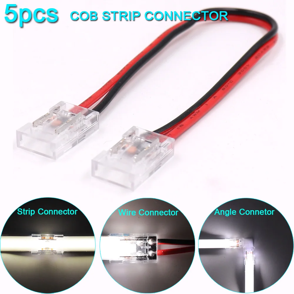 5pcs COB Strip Connector 8mm 10mm Width LED Tape Ribbon Rope Light Fast Connecting Wire L X T Shape Solderless COB Strip Joint
5pcs COB Strip Connector 8mm 10mm Width LED Tape Ribbon Rope Light Fast Connecting Wire L X T Shape Solderless COB Strip Joint