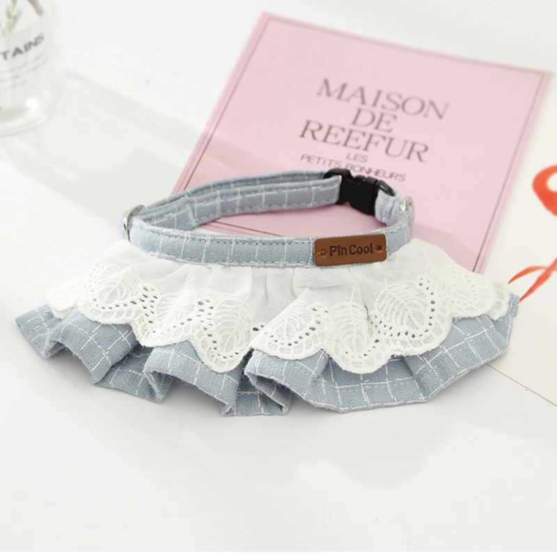 Pure Cotton Dog Cat Saliva Towel Fashion Korean Plaid Lace Kitte Collar Bibs For Small Cats Dogs Jewelry Accessories Pet Product
Pure Cotton Dog Cat Saliva Towel Fashion Korean Plaid Lace Kitte Collar Bibs For Small Cats Dogs Jewelry Accessories Pet Product