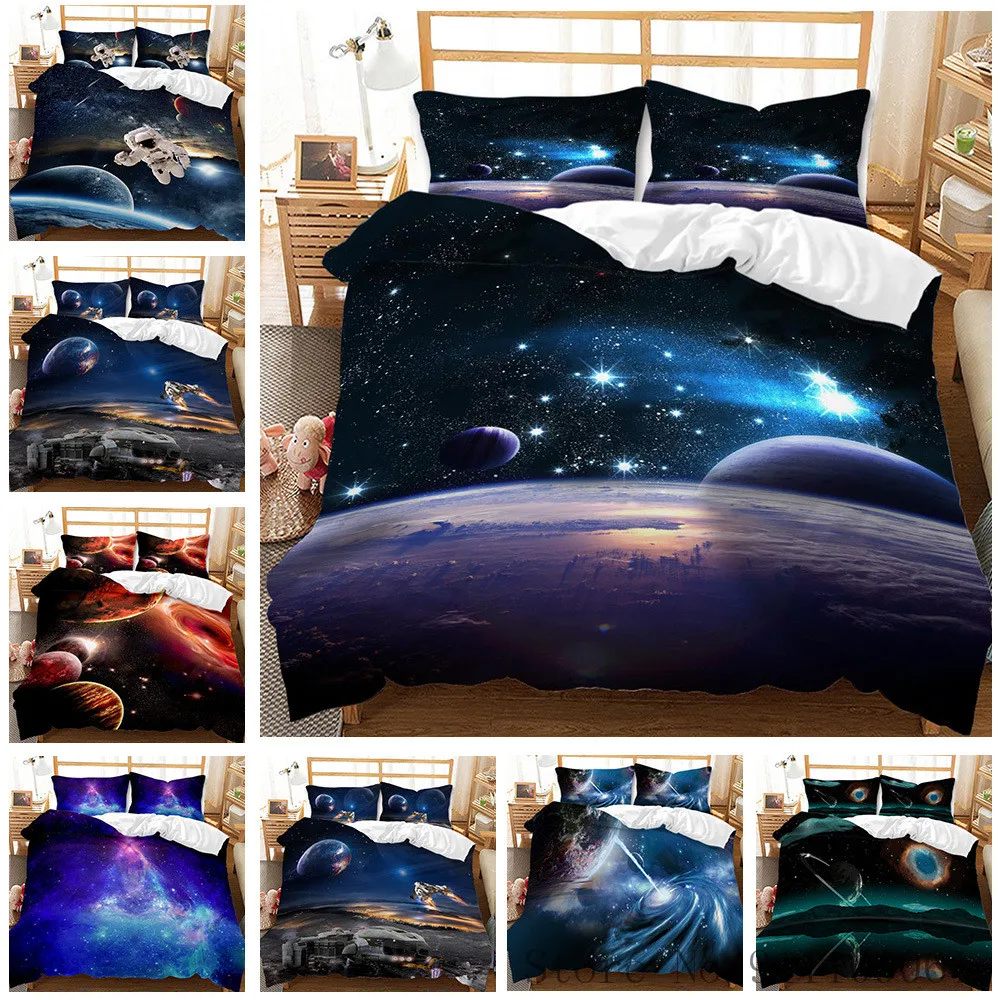 3D Space Galaxy Series Quilt Cover Pillowcase Single Queen King Size 2/3Pcs Bedding Set Astronaut Outer Space Theme Bedclothes
3D Space Galaxy Series Quilt Cover Pillowcase Single Queen King Size 2/3Pcs Bedding Set Astronaut Outer Space Theme Bedclothes