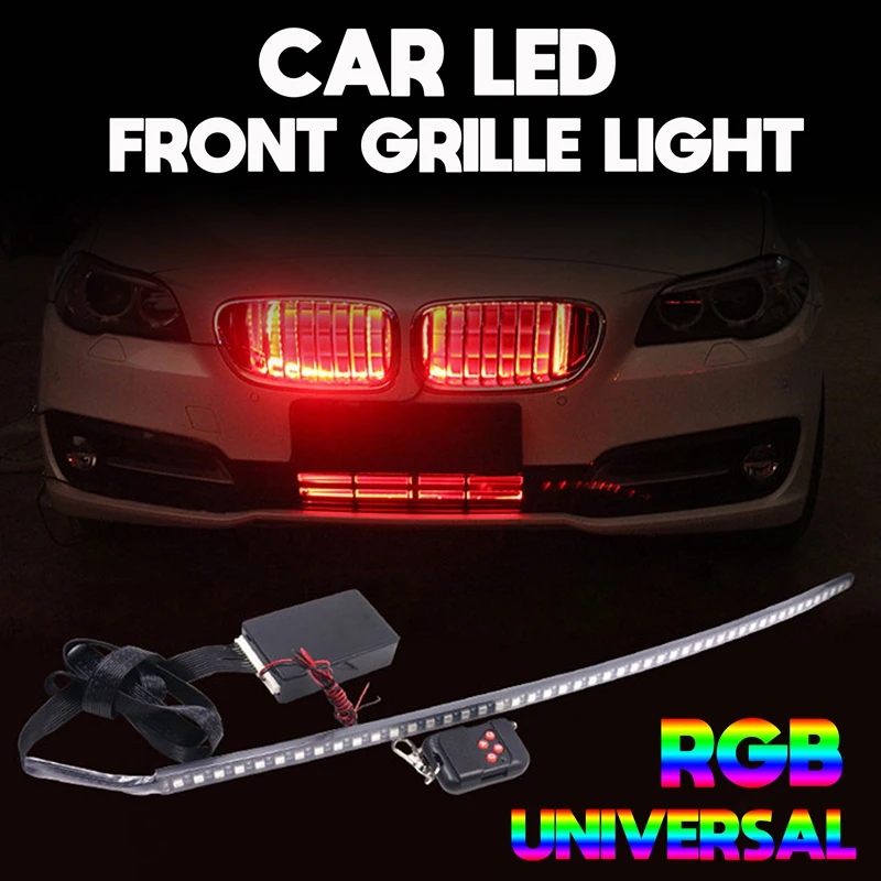 Universal Car Front Bumper Intake Grille LED Strip Light 7 Color RGB Ambient Light Tail Light for-BMW E90 F30 E46 Ford
Universal Car Front Bumper Intake Grille LED Strip Light 7 Color RGB Ambient Light Tail Light for-BMW E90 F30 E46 Ford