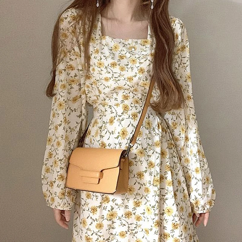 Girls Floral Skirt 2021 New Yellow Printed Square Neck Chiffon Long Sleeve Dress Women Fashion All-match Sun Dress
Girls Floral Skirt 2021 New Yellow Printed Square Neck Chiffon Long Sleeve Dress Women Fashion All-match Sun Dress
