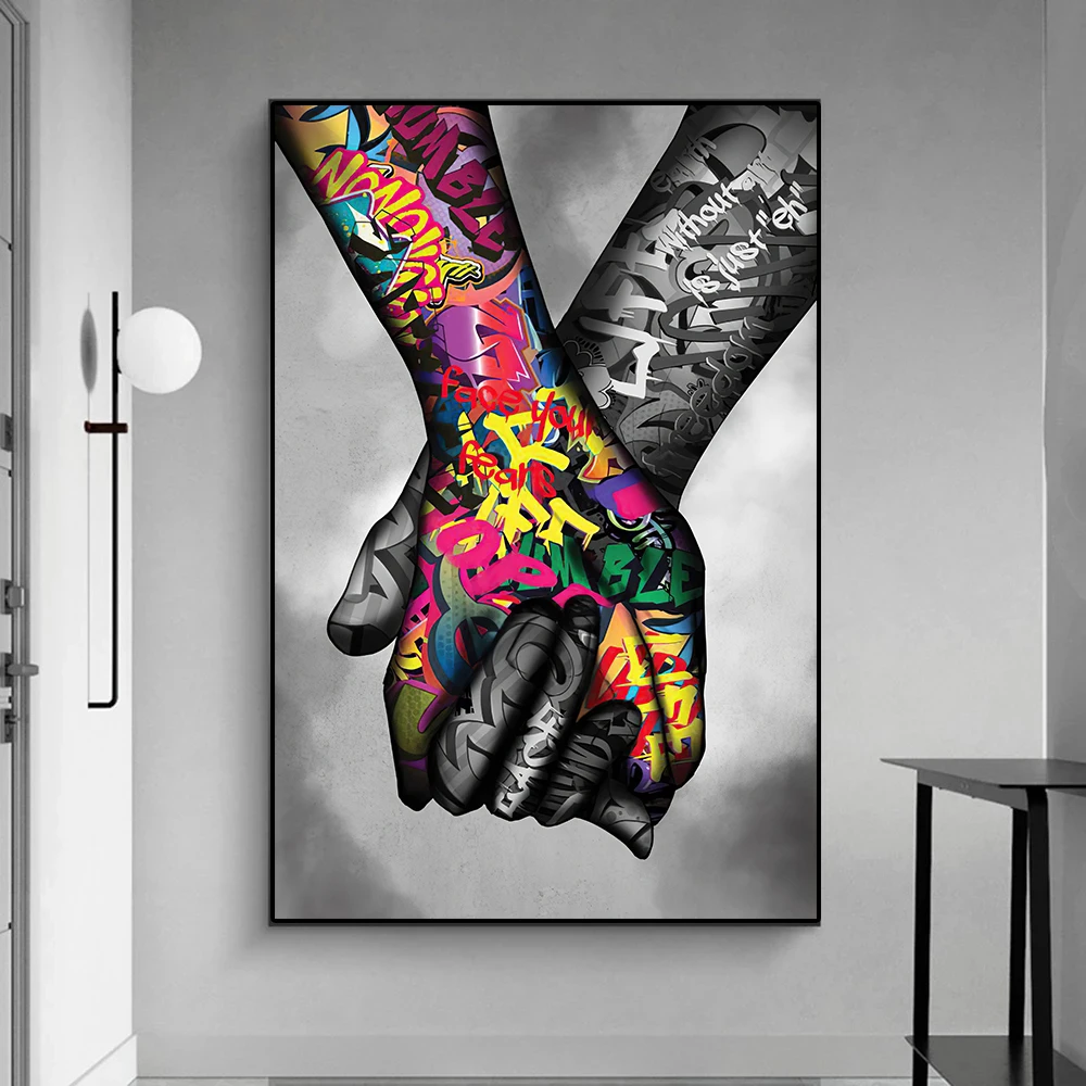 Graffiti Art Canvas Painting Lover Hands Posters and Prints Pop Wall Art Street Pictures for Living Room Home Decor
Graffiti Art Canvas Painting Lover Hands Posters and Prints Pop Wall Art Street Pictures for Living Room Home Decor