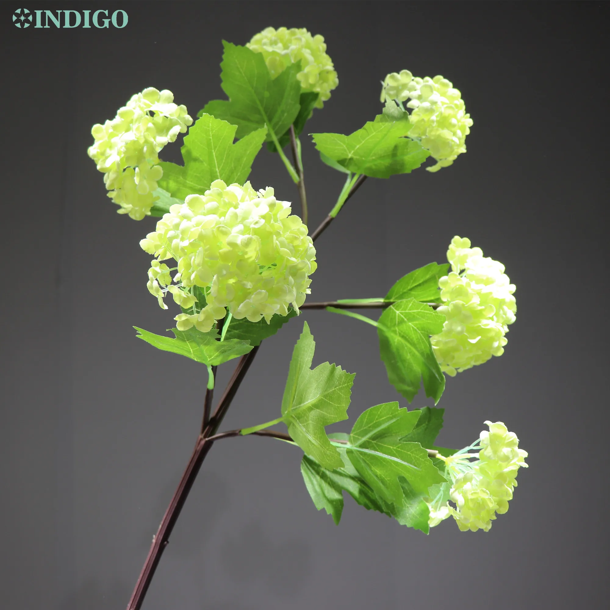 INDIGO- (6 flower ball/stem) Snow Ball Hydrangea Spray Flower Beautiful Wedding Flower Floral Event Party Table Green Flower
INDIGO- (6 flower ball/stem) Snow Ball Hydrangea Spray Flower Beautiful Wedding Flower Floral Event Party Table Green Flower