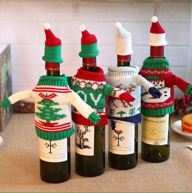 1pc Cartoon Christmas Wine Bottle Bags Cover Cap Happy New Year Party Champagne Sweater Holders Home Party Table Decor Gift
1pc Cartoon Christmas Wine Bottle Bags Cover Cap Happy New Year Party Champagne Sweater Holders Home Party Table Decor Gift