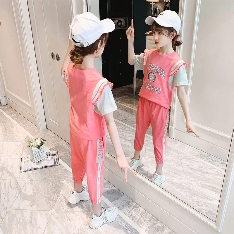 Girls' Short-Sleeved Suit Summer Clothes 2021 New Fashionable Older Children's Two-Piece Set Women's Sports Leisure Women's
Girls' Short-Sleeved Suit Summer Clothes 2021 New Fashionable Older Children's Two-Piece Set Women's Sports Leisure Women's