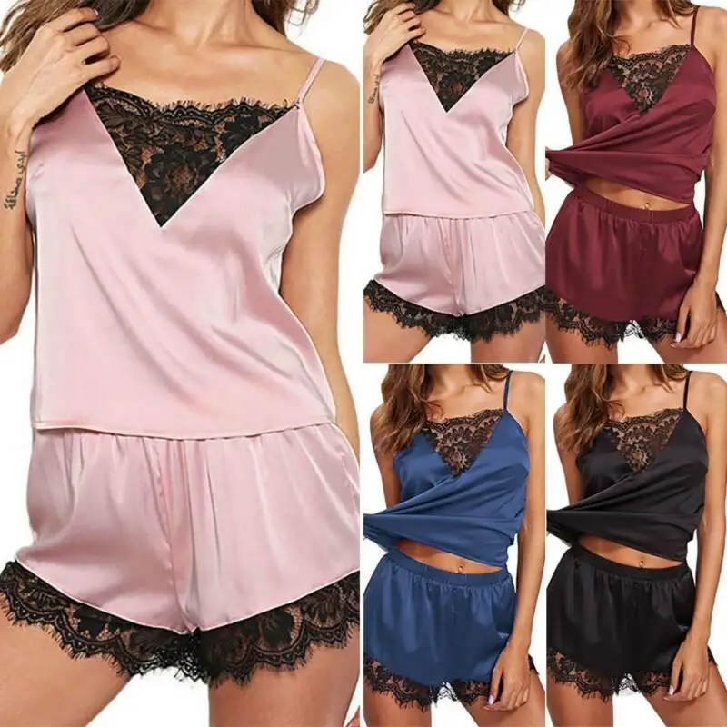 Womens Summer Sexy Strappy Lace Two Peices Suits Sleep Tops Lingerie Sets Ladies Summer Sexy Strappy Leisure Nightwear Sleepwear
Womens Summer Sexy Strappy Lace Two Peices Suits Sleep Tops Lingerie Sets Ladies Summer Sexy Strappy Leisure Nightwear Sleepwear
