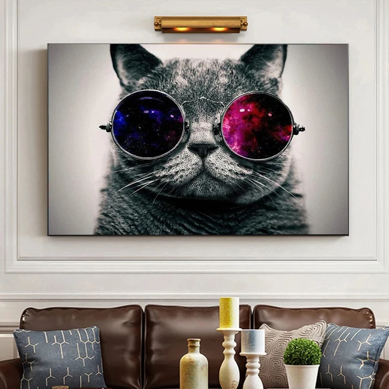 Funny Galaxy Glasses Cat Canvas Painting Wall Art Cat With Sunglasses Posters Prints For Living Room Modern Home Decor Cuadros
Funny Galaxy Glasses Cat Canvas Painting Wall Art Cat With Sunglasses Posters Prints For Living Room Modern Home Decor Cuadros