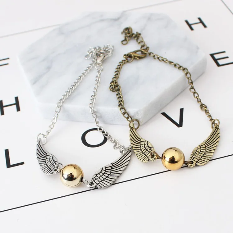 New Arrival 2021 Fashion Golden Snitch Pocket Bracelet Angel Wings Vintage Retro Tone For Men And Women Wholesale Gift
New Arrival 2021 Fashion Golden Snitch Pocket Bracelet Angel Wings Vintage Retro Tone For Men And Women Wholesale Gift